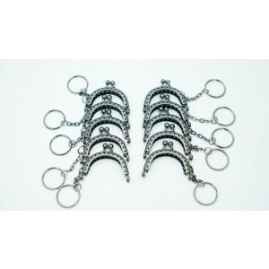 0492 ミニ がま口 口金 ハンドメイド 手芸 金属 パーツ ガンメタ ブラック 幅約5cm 10...