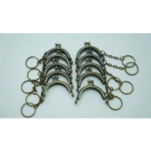 0495 ミニ がま口 口金 ハンドメイド 手芸 金属 パーツ ブロンズ 幅約5cm 10個セット ...