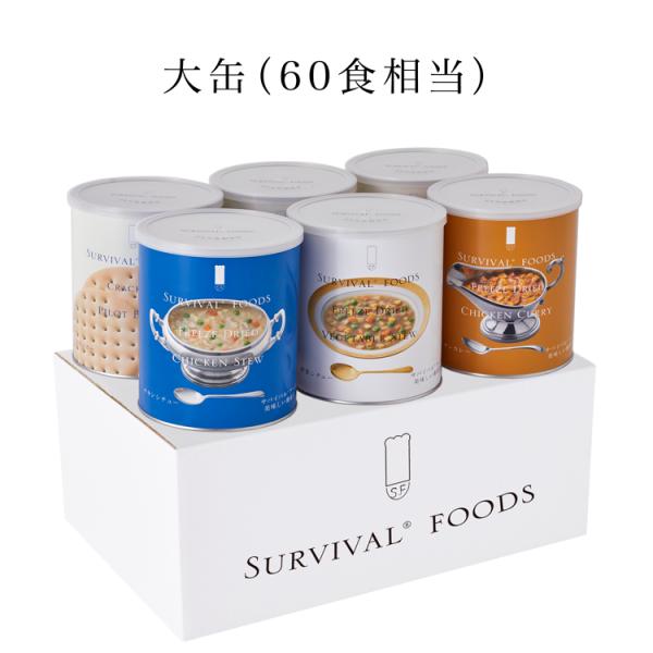 【25年保存】カレー＆シチュー サバイバルフーズ ファミリーセット【60食相当：大缶6】