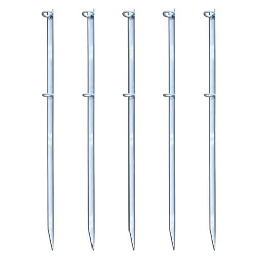 のぼり旗用 金属杭 白 ポール立て まとめ買いセット 鉄製 埋め込み式 かんたん 丈夫 スタンド (...