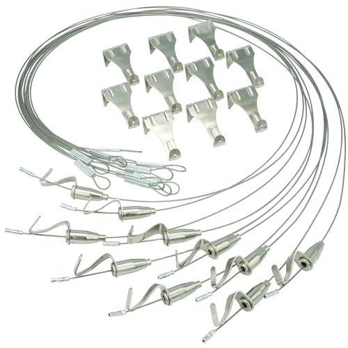 ネセクト ピクチャーレールワイヤーセット ステンレス製 スライド式フック高さ調整可能 国内強度試験済...