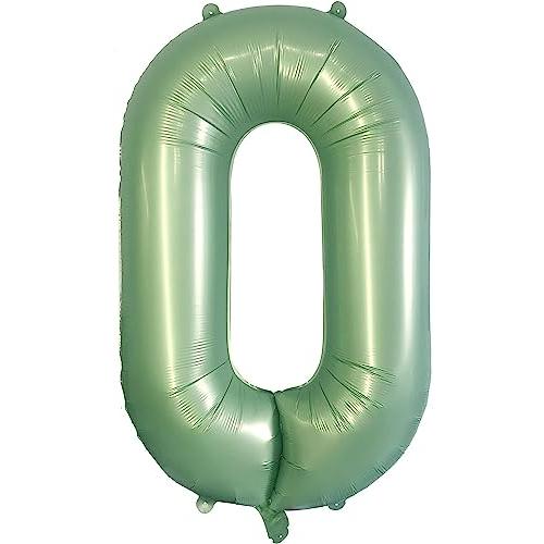 数字バルーン40インチ ピスタチオグリーン 誕生日風船 数字0 アルミ風船 誕生日 ハッピーバースデ...