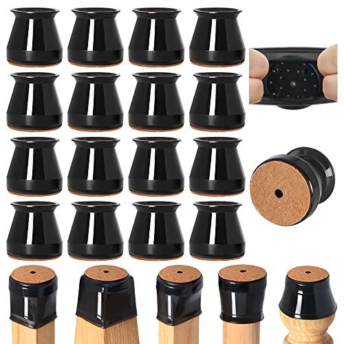 椅子脚カバー 椅子あしキャップ シリコン クリアー 騒音 きず防止 滑り止め レフィル付きフェルトシ...