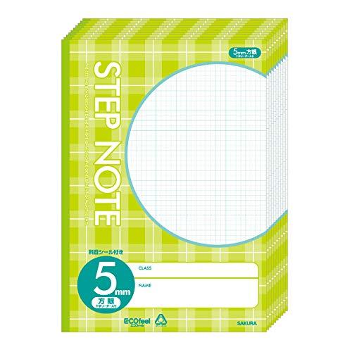 サクラクレパス 学習帳 5mm方眼 N112(10) チェックグリーン 10冊