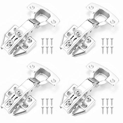 4個セット スライド蝶番 35ミリ 半かぶせ ネジ付き スライド丁番 銅の芯 ヒンジ 油圧式 扉 家...