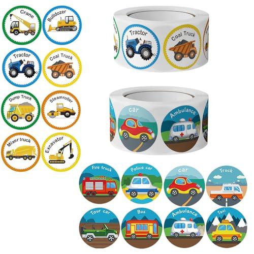 ごほうびシール 車 1000枚入り 2巻 ご褒美シール よくできましたシール 教師褒美用 シール 英...