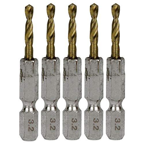 SK11(エスケー11) 六角軸Tin鉄ドリル 極短 5本組 3.2mm