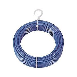 TRUSCO(トラスコ) メッキ付ワイヤロープ PVC被覆タイプ Φ3(5)mm×50m CWP-3...