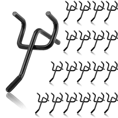 20個 有孔ボード フック 黒 パンチングボード フック 5mm 有効ボードフック 長さ5cm 直径...