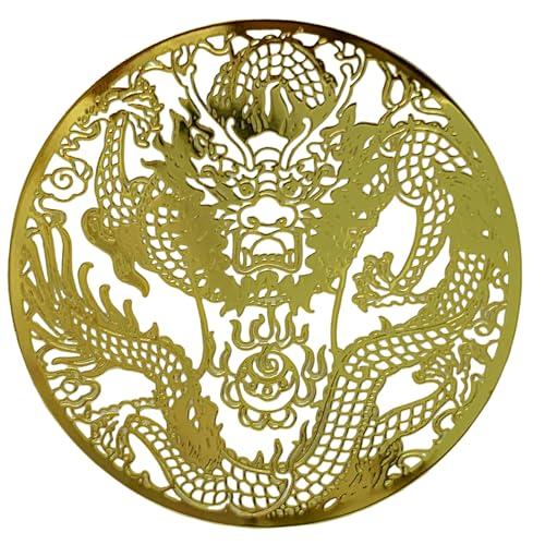 EDEN（エデン）金運隆昌 商売運 仕事運 金運 邪気祓い ゴールド 龍 ドラゴン 円形 4.8×4...