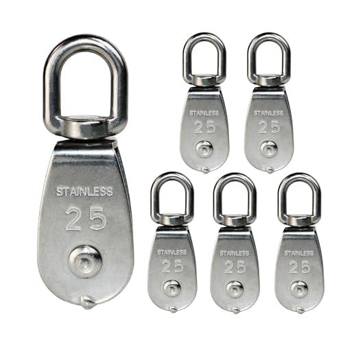 HFS(R) M25滑車 プーリー スイベル式 ステンレス滑車 ロープ滑車 ローププーリー 使用荷重...