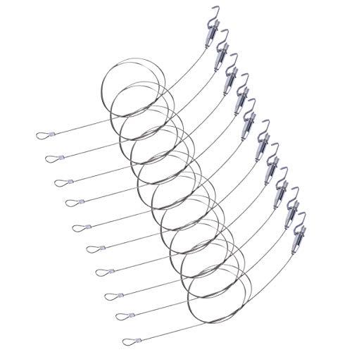 リッセイ ピクチャーレール 耐荷重約20kg 自在金具付 径2.0mm (全長1.5m/10本セット...