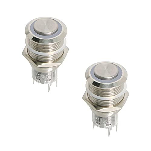 Ohamtes ラッチングプッシュボタンスイッチ 36V 防水ステンレス鋼金属 3/4 取り付け穴 ...