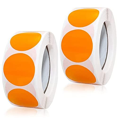 カラーラベル シール 丸型 円形シール ステッカー ロール 大容量 1000枚セット オレンジ (直...