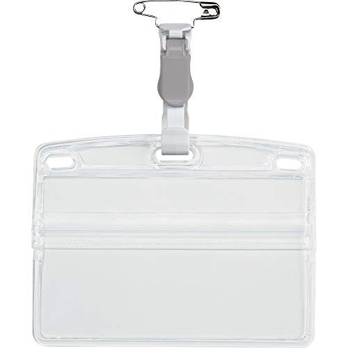 オープン工業 名札 ソフトケース タッグ名札 名刺サイズ 10枚 灰 NT-2-GY