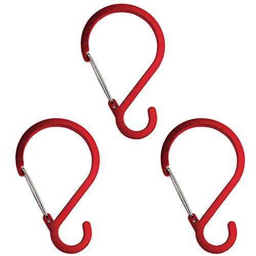 蝶屋物産 S字フック レッド Lサイズ(全長10.9cm、開け口:3.4cm) Sフックカラビナ 3...