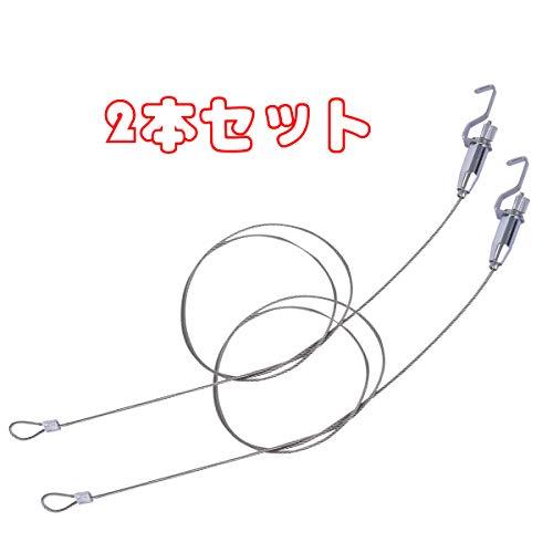 リッセイ ピクチャーレール 耐荷重約20kg 自在金具付 径2.0mm (全長1.0m/2本セット)