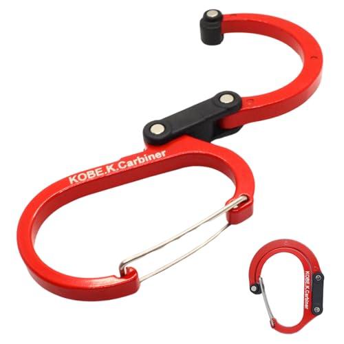 Mサイズ 多機能カラビナ型フック １個入り 荷重 22kg アウトドア 荷物掛け カバン 吊り下げ ...