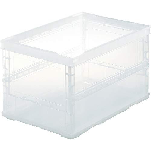 トラスコ中山(TRUSCO) 薄型折りたたみコンテナスケル 50L 透明 TSK-O50B-TM 収...