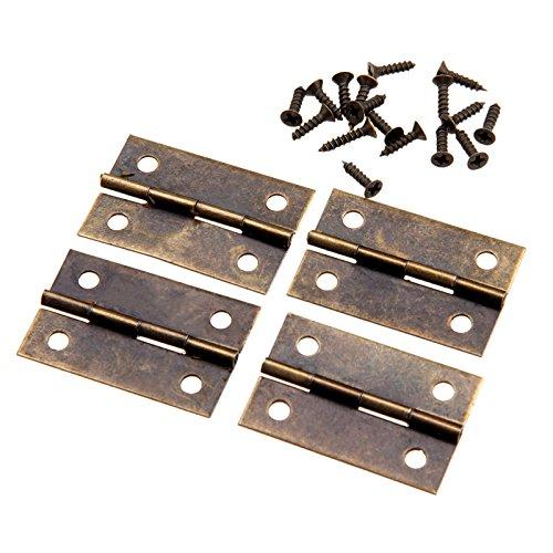 Dophee 32*21mm 4個 平蝶番 丁番 ミニ蝶番 木箱用のヒンジ ウェアヒンジ アンティー...