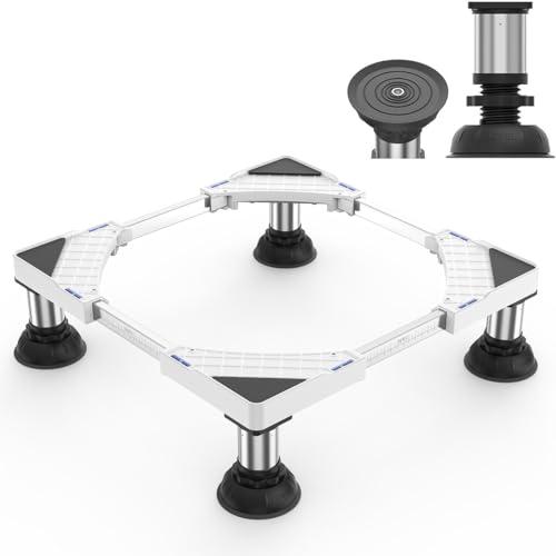 DEWEL 洗濯機 台 冷蔵庫置き 台 大吸盤脚 15-17CM高度調節 安定性が高 増大増高ジャッ...