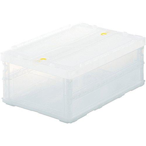 TRUSCO(トラスコ) 薄型折りたたみコンテナスケル 30Lロックフタ付 透明 TSK-C30B-...