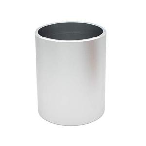 Hillento モダンアルミニウム合金ラウンドメタル鉛筆ホルダーとメイクアップオーガナイザー オフィス 学校 自