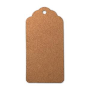 LWR CRAFTS工芸品100個ハングタグスカラップ先頭の矩形 およびジュート撚糸30メートル(9.5cmx4.5cm クラフト紙の