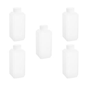 Othmro プラスチック小分けボトル 容器 250mL 5個入り 半透明 白い 広口 四角い瓶 目盛りなし らせん蓋 内蓋なし H