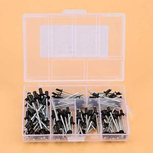 Hilitand 120個 アルミニウムブラインドリベットセット M2.4/M3/M4/M3.2 複数サイズ ブラインドリベットブラックプル