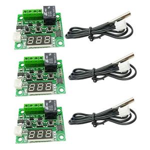 KKHMF 3個 W1209 DC 12V サーモスタットサーモスタット温度熱センサスイッチ-50〜110[度]