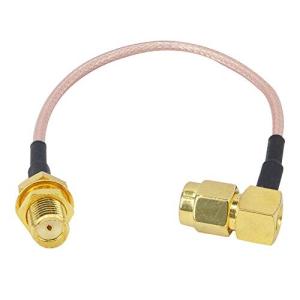 BOOBRIE SMA同軸ケーブル SMAオス直角-SMAメス SMA同軸コネクタ 90度 RG316同軸ケーブル 15 cm 同軸アセンブリケーブル