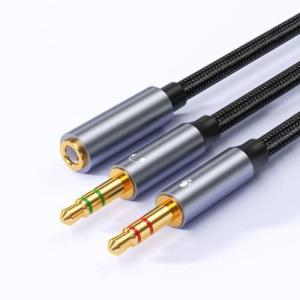 AEOLK ヘッドフォンマイク2in1オーディオケーブル 3.5mm