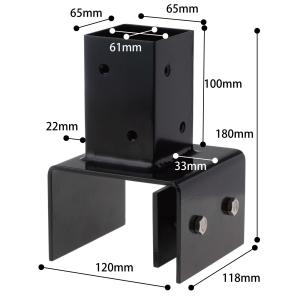 柱固定金具 10cmブロック固定 60mm角支...の詳細画像1