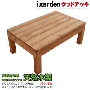 天然木製ウッドデッキ60系　ブラウン□　[1点セット]　要防腐処理　N60B|　脱炭素化