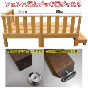 天然木製 着色 ウッドデッキ 2.0坪 フェン...の詳細画像3