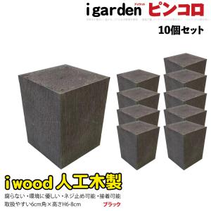 アイウッドピンコロ6〜8cm　[10個セット]　ブラック◆　black　アイウッド人工木製｜igarden