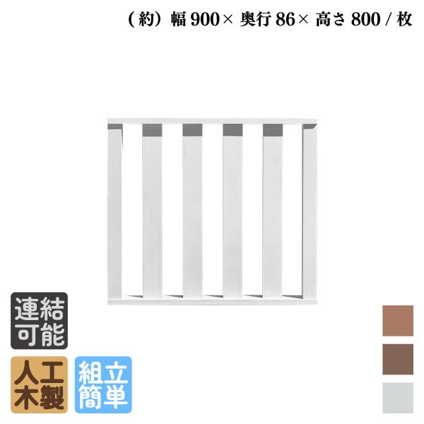 ウッドデッキフェンス 人工木製 縦柵 ハイタイプ 延長1枚 ホワイト 高さ80cm アイウッド 人工...