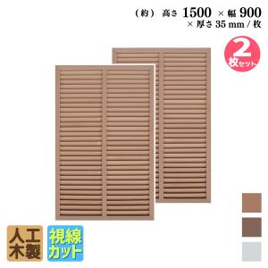 ルーバーラティス　人工木製　H150cm×W90cm　[2枚セット]　ナチュラル◯　R1590N 目隠し プラ フェンス diy｜igarden