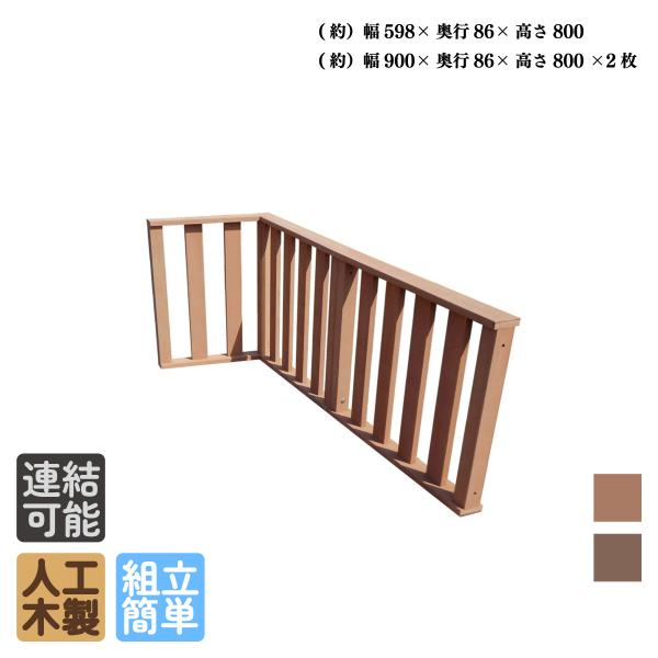 ウッドデッキフェンス ハイフェンス 60系専用 人工木 3枚セット ナチュラル 高さ80cm アイウ...