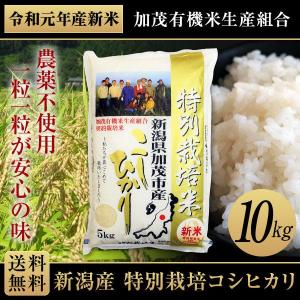 令和元年度産新米 新潟県産コシヒカリ 加茂有機米 新潟産「特別栽培米」 こだわりのお米 コシヒカリ 精米 １０ｋｇ 有機栽培 農薬不使用 贈答用 人気 送料無料