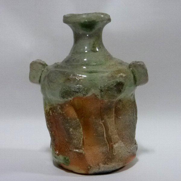 伊賀耳付き徳利 共箱付　新 歓嗣 A-290