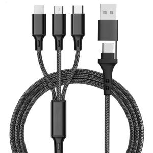 Type-C micro USB Lightning 同時充電対応 使い易い 3in1 USB充電ケーブル 2.4A 急速充電 充電ケーブル 1.2m ストレートタイプ｜igenso