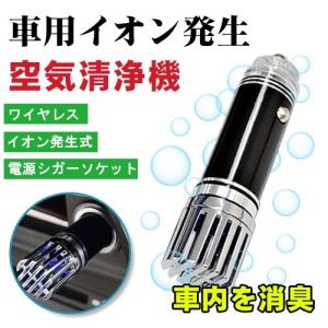 マイナスイオンのパワーで車内を消臭 空気清浄機 イオン発生器 シガー電源 DC12V 小型 軽量 車載用品 ◇ 車用イオン空気清浄器