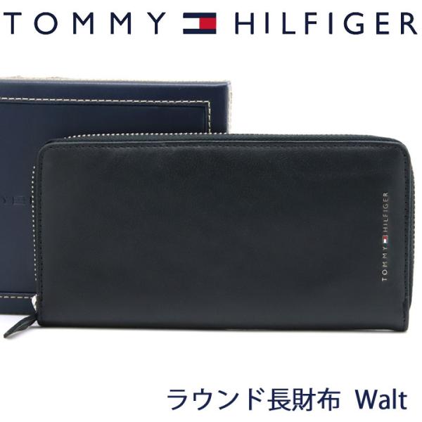 トミーヒルフィガー 財布 長財布 メンズ ブラック ラウンドファスナー 31TL190009-001...