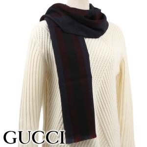 グッチ マフラー GUCCI ウェビングライン ユニセックス 男女兼用 メンズ レディース ネイビー系 387574 4G200 4168｜iget