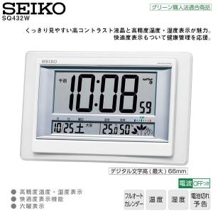 電波 掛 置 兼用 時計 クロック SQ432W セイコー SEIKO デジタル温湿度計表示つき け時計 置用スタンドつき お取り寄せ｜iget