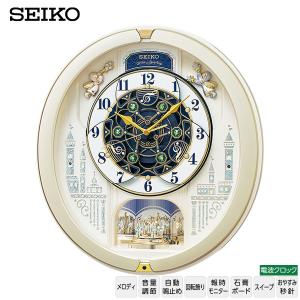 SEIKO クロック AM258W 電波掛時計 スワロフスキー 振り子時計 AM258W