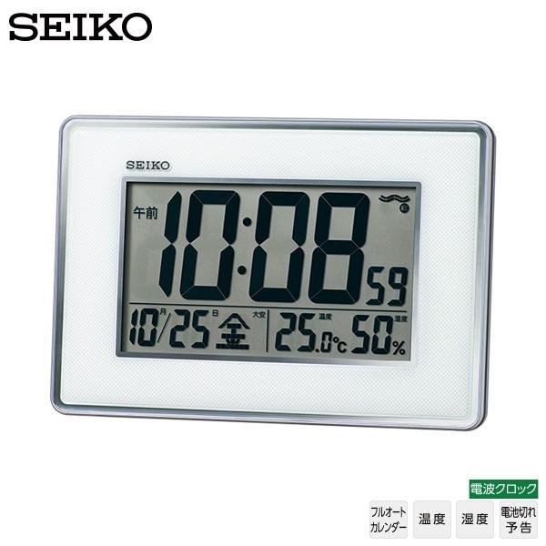デジタル 電波 掛 置 時計 セイコー SEIKO SQ443S 快適度表示 温度 湿度 カレンダー...