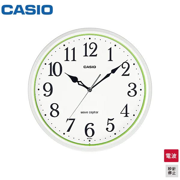 カシオ 電波 掛 時計 IQ-481J-7JF CASIO アナログ シンプル 壁掛 秒針停止機能 ...